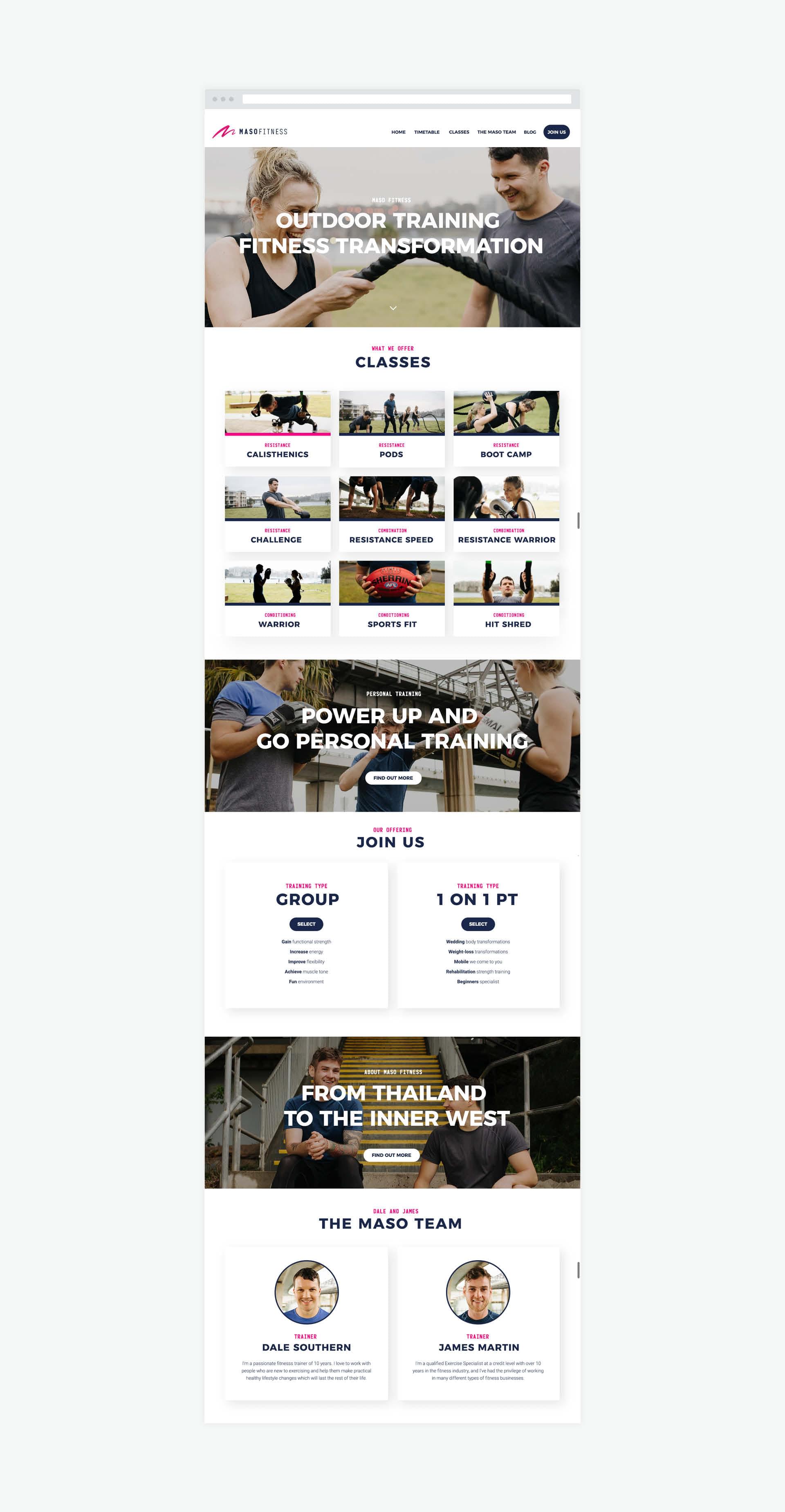Maso Fitness Homepage